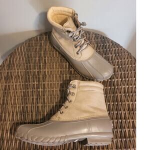 NAUTICA Sea Ripple Womens Tan Duck Boots Sz 10 Zipper Closure Ankle Stylish